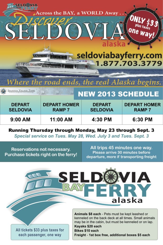 Seldovia Bay Ferry 2013 Schedule
