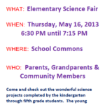 Elementary Science Fair This Thursday