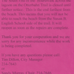 Otterbahn Trail Closure due to Broken Boardwalk